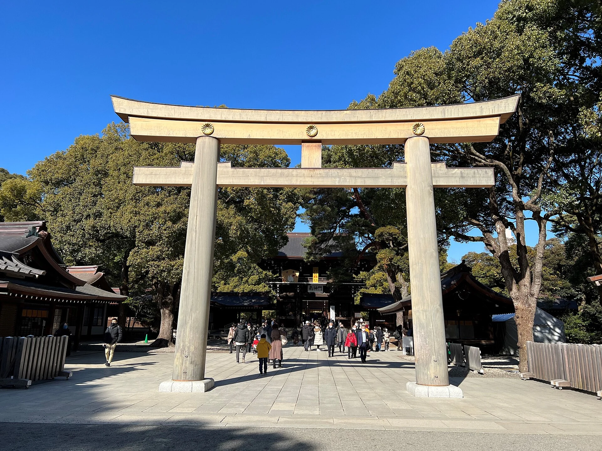 Torii du sanctuaire Meiji-jingu à Tokyo